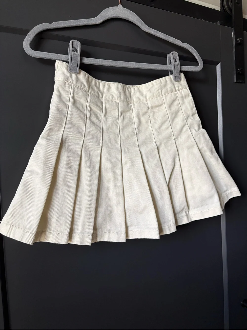 J. Galt Cream Pleated Mini Skirt With Built-in Shorts